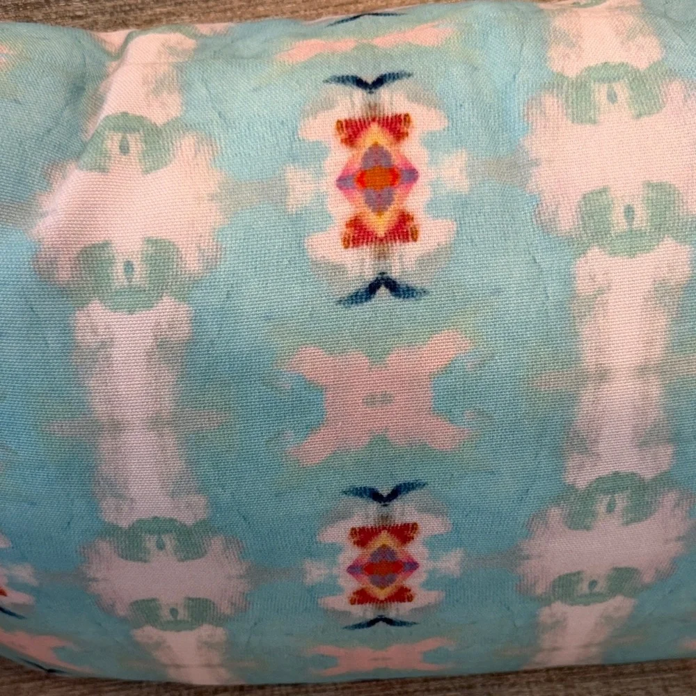 Laura Park Aqua Ikat Decorative Lumbar Pillow 14x20